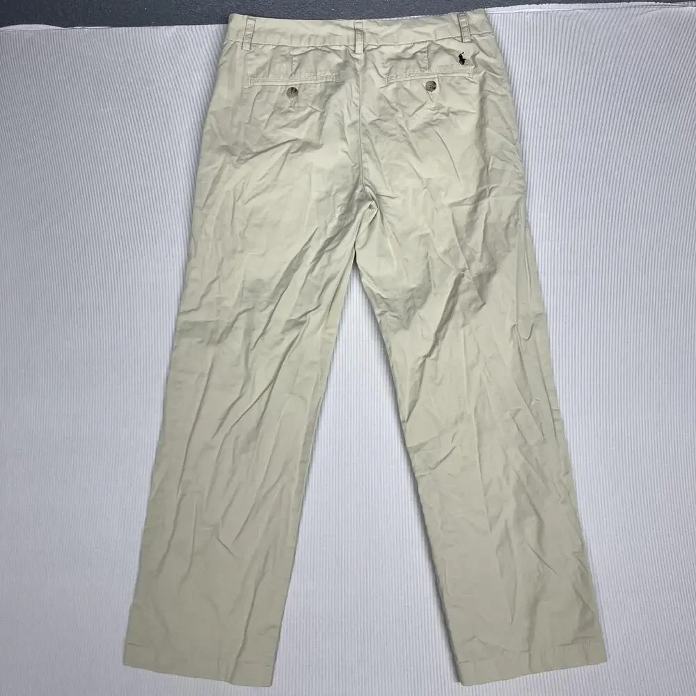 Polo Ralph Lauren Pants Boys 18 Beige Chino Twill Casual Pockets Classic Fit